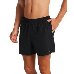 Nike 7" Core Volley Swim Shorts Men's L Black Brief-Lined Drawstring Pull-On